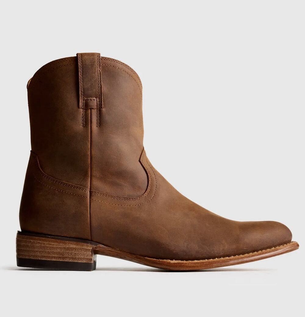 NEW Quince Crafted Leather Western Zip Boot •Men 13• Whiskey Brown Boots $175